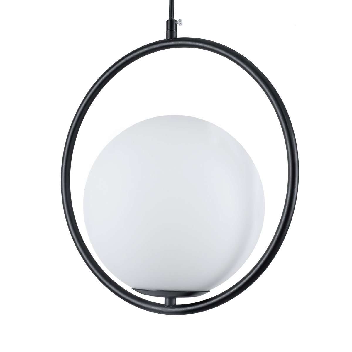 GloboStar® MADRID 00931 Μοντέρνο Κρεμαστό Φωτιστικό Οροφής Μονόφωτο Μαύρο Μεταλλικό Γυάλινο Μπάλα Μ30 x Π20 x Υ30cm - Image 6