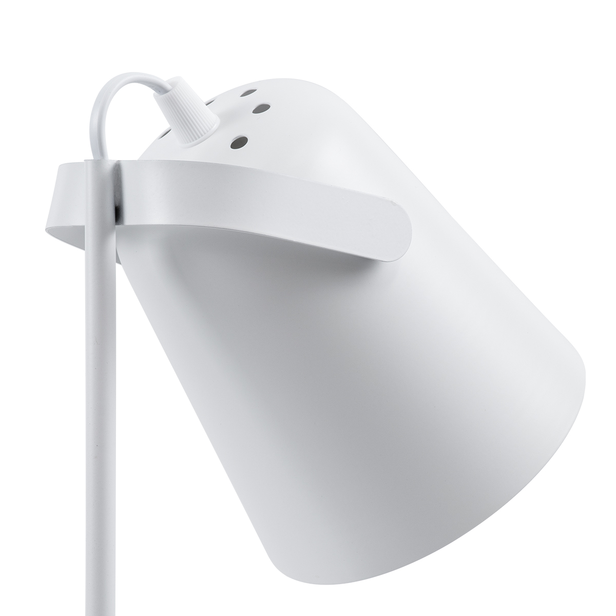 GloboStar® PENCASE 61564 Μοντέρνο Επιτραπέζιο Φωτιστικό Γραφείου - Πορτατίφ - Μονόφωτο 1 x E27 Λευκό Μεταλλικό Καμπάνα με Διακόπτη On/Off - Μολυβοθήκη & Βάση Τηλεφώνου - L12 x W15 x H38cm - Image 6
