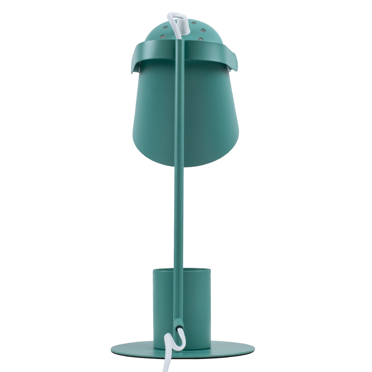 GloboStar® PENCASE 61566 Μοντέρνο Επιτραπέζιο Φωτιστικό Γραφείου - Πορτατίφ - Μονόφωτο 1 x E27 Πράσινο Μεταλλικό Καμπάνα με Διακόπτη On/Off - Μολυβοθήκη & Βάση Τηλεφώνου - L12 x W15 x H38cm - Image 4