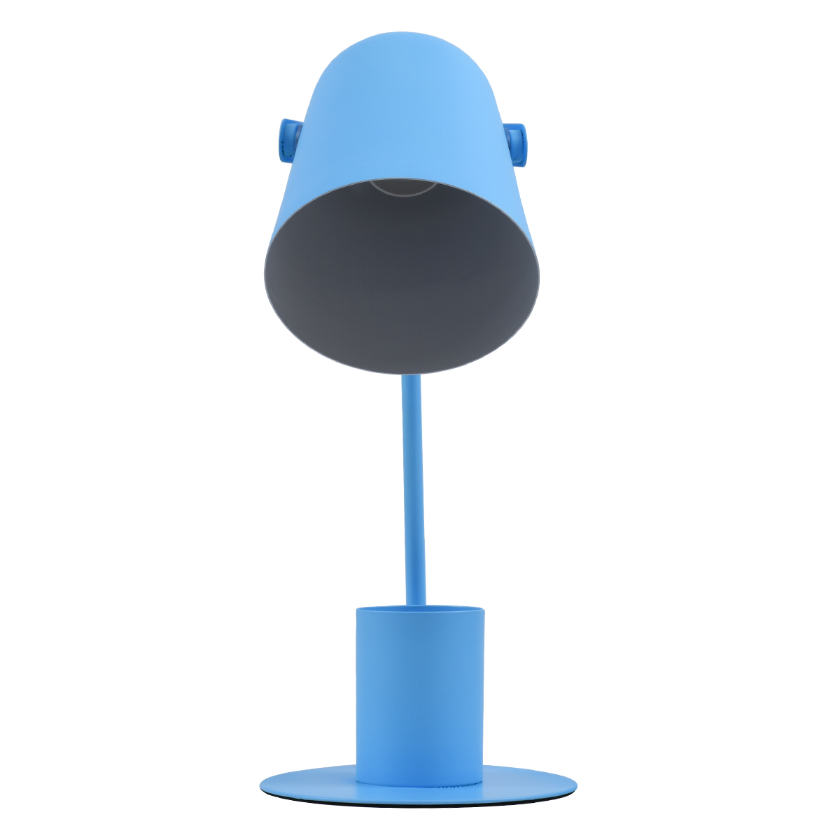 GloboStar® PENCASE 61568 Μοντέρνο Επιτραπέζιο Φωτιστικό Γραφείου - Πορτατίφ - Μονόφωτο 1 x E27 Μπλε Μεταλλικό Καμπάνα με Διακόπτη On/Off - Μολυβοθήκη & Βάση Τηλεφώνου - L12 x W15 x H38cm - Image 3