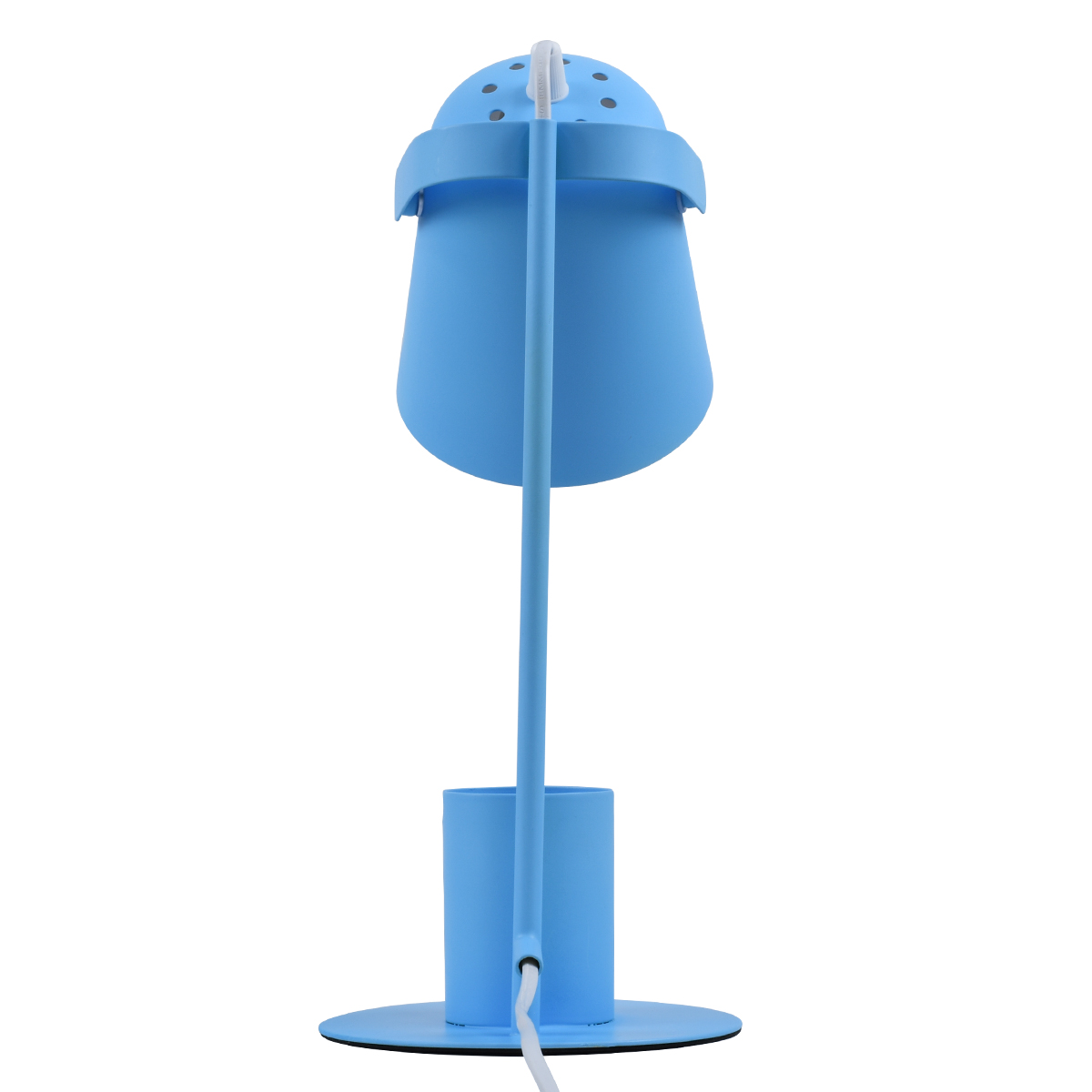 GloboStar® PENCASE 61568 Μοντέρνο Επιτραπέζιο Φωτιστικό Γραφείου - Πορτατίφ - Μονόφωτο 1 x E27 Μπλε Μεταλλικό Καμπάνα με Διακόπτη On/Off - Μολυβοθήκη & Βάση Τηλεφώνου - L12 x W15 x H38cm - Image 4