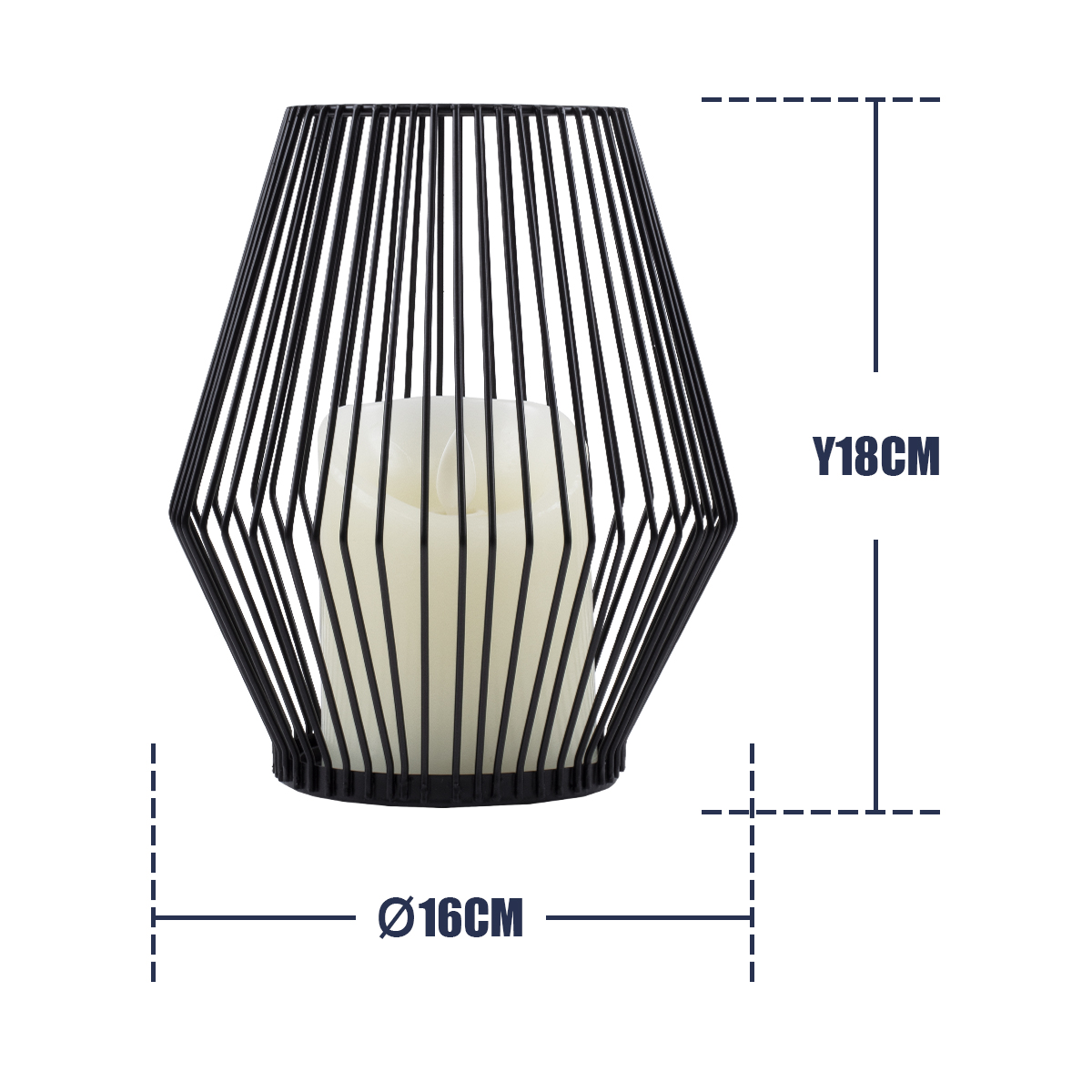 GloboStar® CANDLE 76494 Διακοσμητικό Realistic Κερί με LED Εφέ Κινούμενης Φλόγας - Μπαταρίας 2 x AA (Δεν Συμπεριλαμβάνονται) & Ασύρματο Χειριστήριο IR Θερμό Λευκό 2700K Dimmable Μαύρο Φ16 x Υ18cm - Image 5