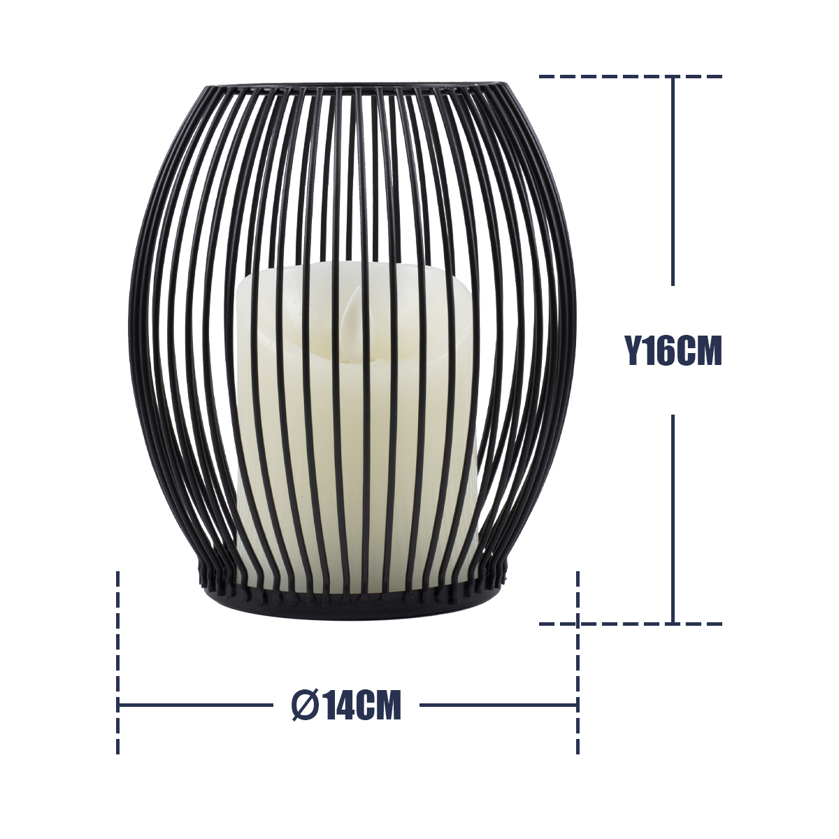 GloboStar® CANDLE 76495 Διακοσμητικό Realistic Κερί με LED Εφέ Κινούμενης Φλόγας - Μπαταρίας 2 x AA (Δεν Συμπεριλαμβάνονται) & Ασύρματο Χειριστήριο IR Θερμό Λευκό 2700K Dimmable Μαύρο Φ14 x Υ16cm - Image 5