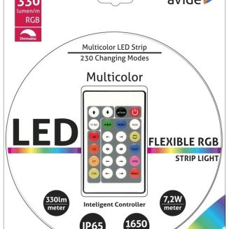 Avide LED Strip Blister 12V 7.2W SMD5050 30LED IC RGB IP65 5m + Intelligent Ctrl