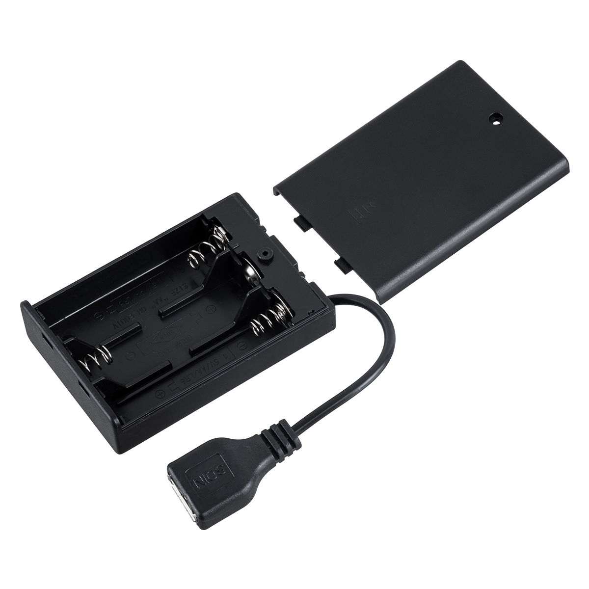 GloboStar® 79791 Box Τροφοδοσίας για Γιρλάντες LED USB 2.0 DC 5V με Μπαταρίες 3 x AA (Δεν Περιλαμβάνονται) & Διακόπτη On/Off - Μαύρο - Image 7