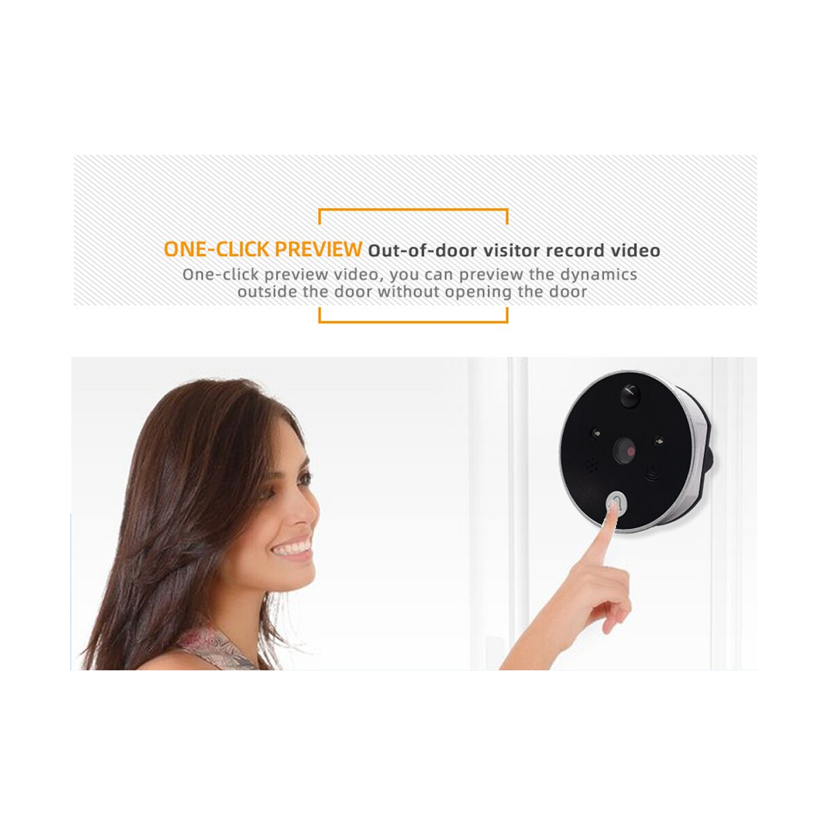 GloboStar® 86017 Ψηφιακή Έξυπνη Camera Εξώπορτας 90° Μοιρών με Έγχρωμη Οθόνη 2.8" Inches - Νυχτερινή Όραση με LED IR - Κουδούνι - Εσωτερική Μνήμη Αποθήκευσης - Λειτουργεί με 4 Μπαταρίες AAA - Image 15
