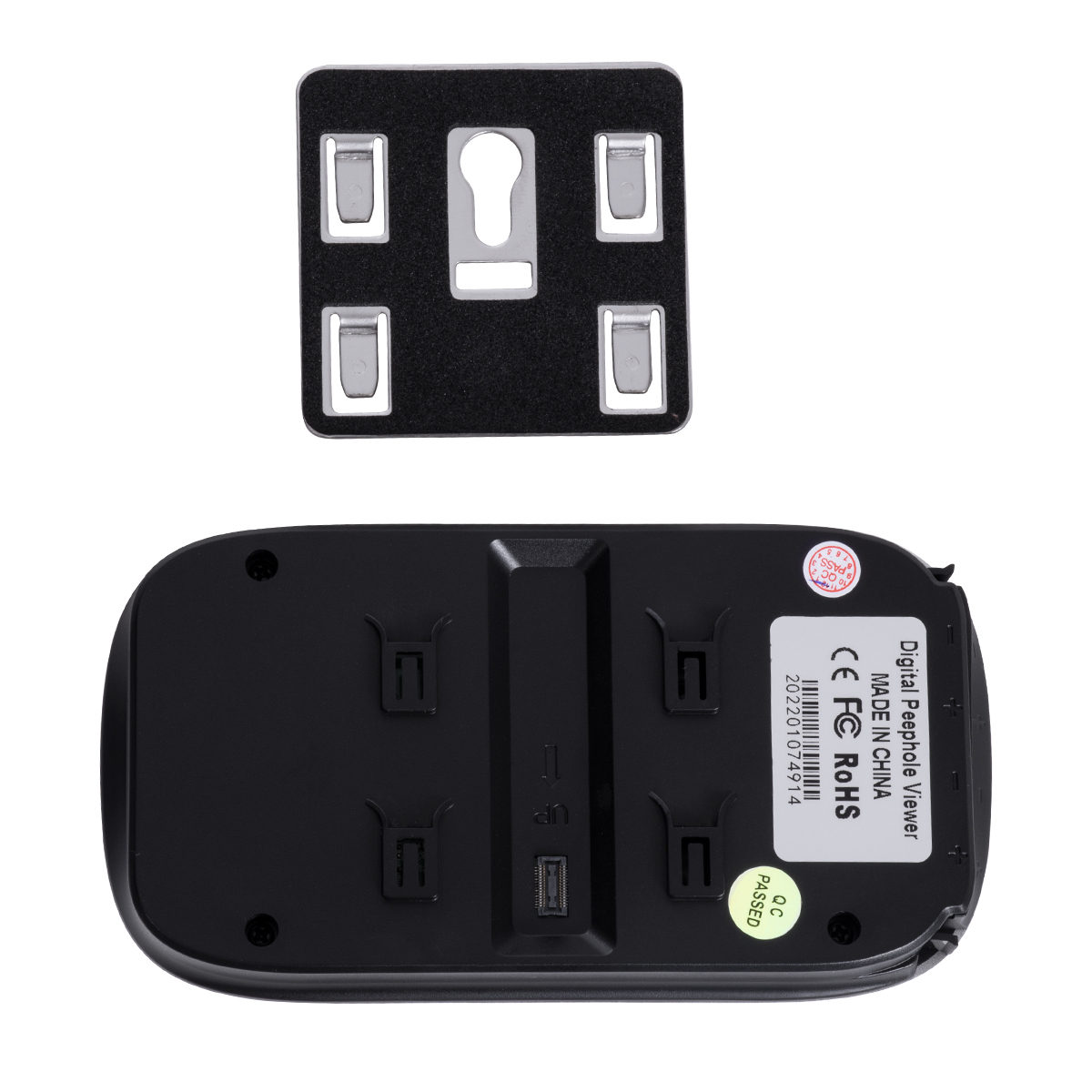 GloboStar® 86067 Επαναφορτιζόμενη Ψηφιακή Έξυπνη Camera Εξώπορτας 90° Μοιρών με Έγχρωμη Οθόνη 2.8" Inches - USB - Νυχτερινή Όραση με LED IR - Κουδούνι - Ασημί - Image 6