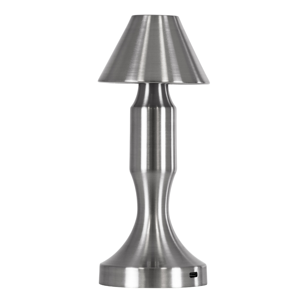 GloboStar® LUNNA 76478 Μοντέρνο Επιτραπέζιο Φωτιστικό Πορτατίφ LED 1.5W 105lm 120° DC 5V Επαναφορτιζόμενο με Μπαταρία Li-ion 1800mAh - Διακόπτη Αφής με 3 Εναλλαγές Φωτισμού CCT Θερμό - Φυσικό - Ψυχρό 1500K - 4500K - 6000K Dimmable - D9 x 23cm - Ασημί - Image 3