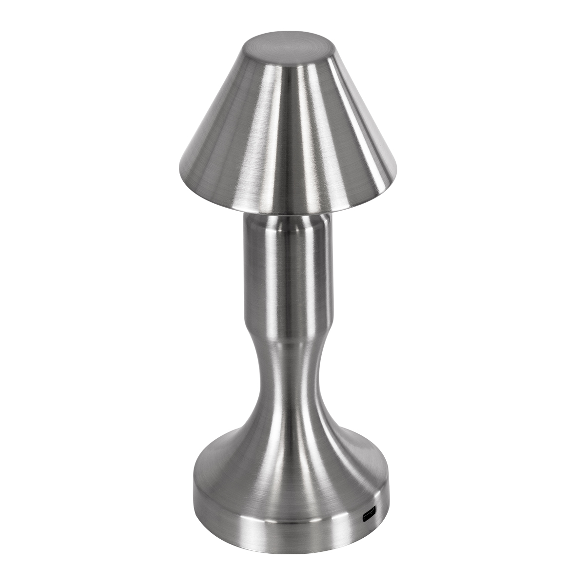 GloboStar® LUNNA 76478 Μοντέρνο Επιτραπέζιο Φωτιστικό Πορτατίφ LED 1.5W 105lm 120° DC 5V Επαναφορτιζόμενο με Μπαταρία Li-ion 1800mAh - Διακόπτη Αφής με 3 Εναλλαγές Φωτισμού CCT Θερμό - Φυσικό - Ψυχρό 1500K - 4500K - 6000K Dimmable - D9 x 23cm - Ασημί - Image 4