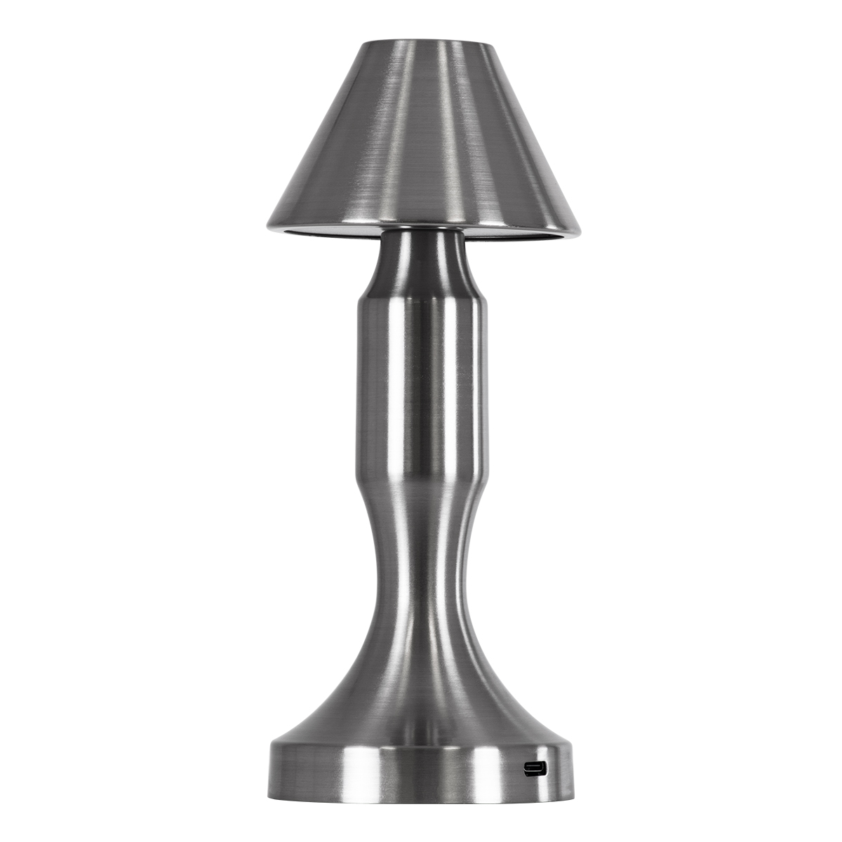 GloboStar® LUNNA 76478 Μοντέρνο Επιτραπέζιο Φωτιστικό Πορτατίφ LED 1.5W 105lm 120° DC 5V Επαναφορτιζόμενο με Μπαταρία Li-ion 1800mAh - Διακόπτη Αφής με 3 Εναλλαγές Φωτισμού CCT Θερμό - Φυσικό - Ψυχρό 1500K - 4500K - 6000K Dimmable - D9 x 23cm - Ασημί - Image 2
