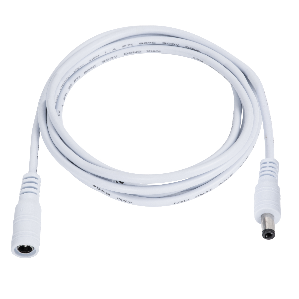 GloboStar® 70679 Καλώδιο Τροφοδοσίας DC Προέκταση 2 Μέτρων από Jack 2.1x5.5mm Male σε Female 2.1x5.5mm D1.1 x L200cm Λευκό - Image 2