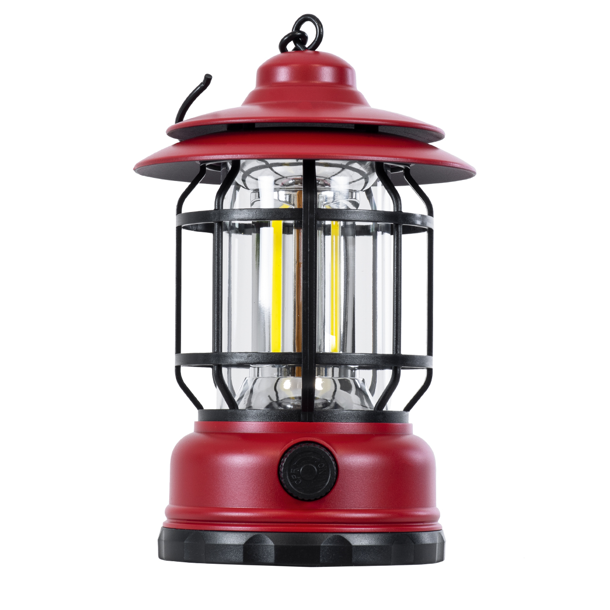 GloboStar® 85694 Αυτόνομο Επαναφορτιζόμενο Φανάρι Camping LED 5W USB 2.0 με Επαναφορτιζόμενη Μπαταρία 1 x 18650 2000mAh Li-ion - IP20 - Dimmable - Κόκκινο με Διάφανο Γυαλί - Θερμό Λευκό 3000K Φ12 x Υ17cm - Image 4