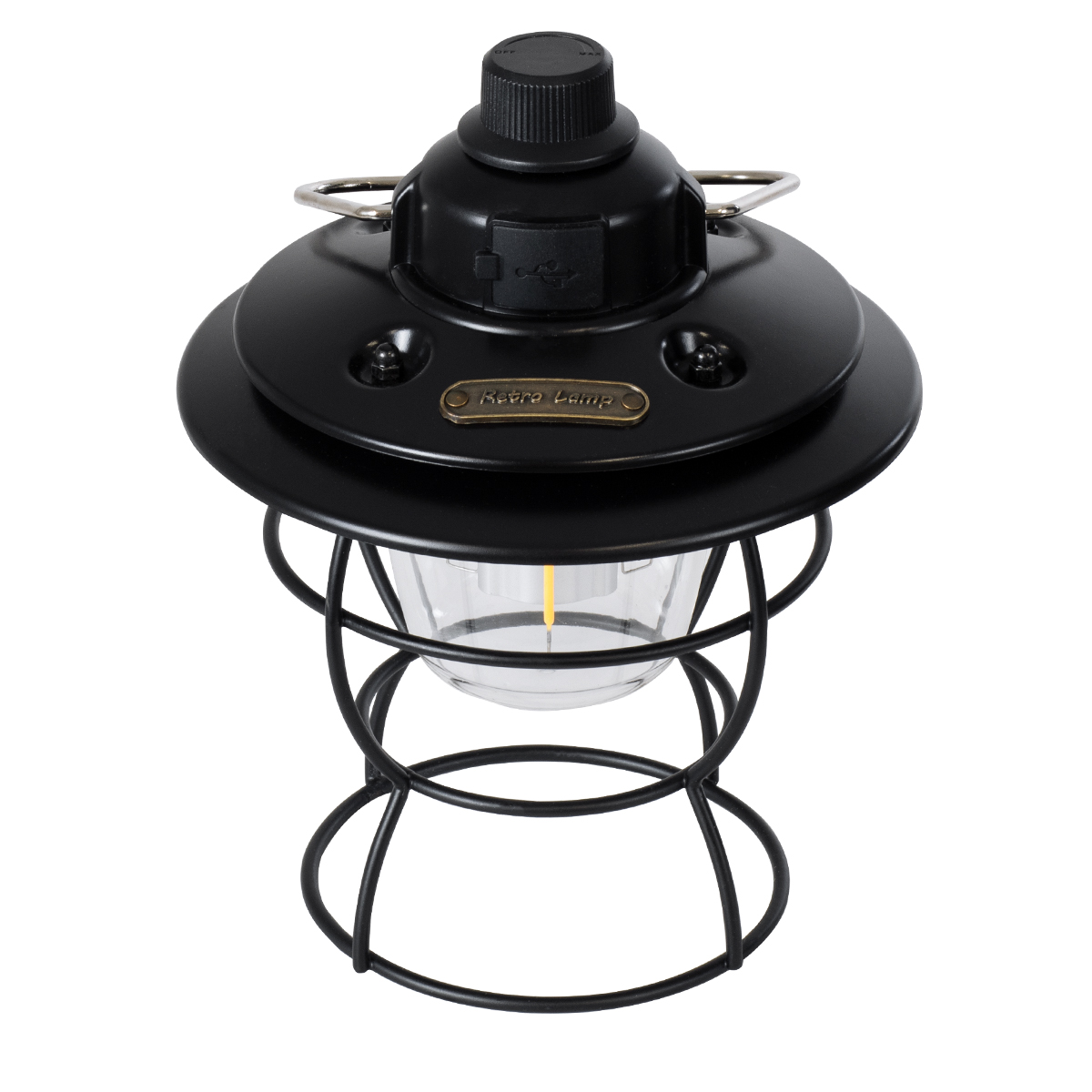 GloboStar® 85695 Αυτόνομο Φανάρι Camping LED 4W USB 2.0 με Επαναφορτιζόμενη Μπαταρία 1 x 18650 2000mAh Li-ion Power Bank IP20 Dimmable Μαύρο με Διάφανο Γυαλί CCT Εναλλαγή Φωτισμού μέσω On/Off All In One Ψυχρό 6000K+Φυσικό 4500K+Θερμό 2700K Φ13.5 x Υ17.5cm - Image 3