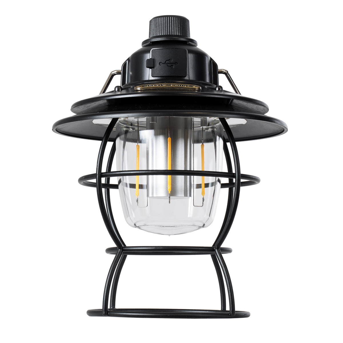GloboStar® 85695 Αυτόνομο Φανάρι Camping LED 4W USB 2.0 με Επαναφορτιζόμενη Μπαταρία 1 x 18650 2000mAh Li-ion Power Bank IP20 Dimmable Μαύρο με Διάφανο Γυαλί CCT Εναλλαγή Φωτισμού μέσω On/Off All In One Ψυχρό 6000K+Φυσικό 4500K+Θερμό 2700K Φ13.5 x Υ17.5cm - Image 4