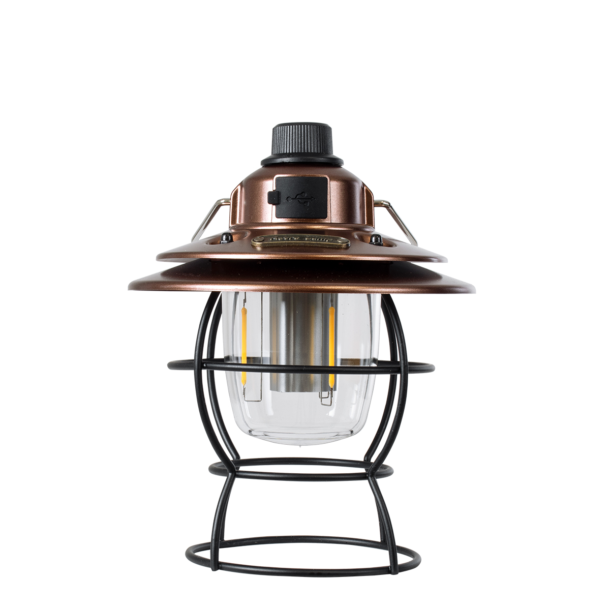 GloboStar® 85697 Αυτόνομο Φανάρι Camping LED 4W USB 2.0 με Επαναφορτιζόμενη Μπαταρία 1 x 18650 2000mAh Li-ion Power Bank IP20 Dimmable Καφέ με Διάφανο Γυαλί CCT Εναλλαγή Φωτισμού μέσω On/Off All In One Ψυχρό 6000K+Φυσικό 4500K+Θερμό 2700K Φ13.5 x Υ17.5cm - Image 5