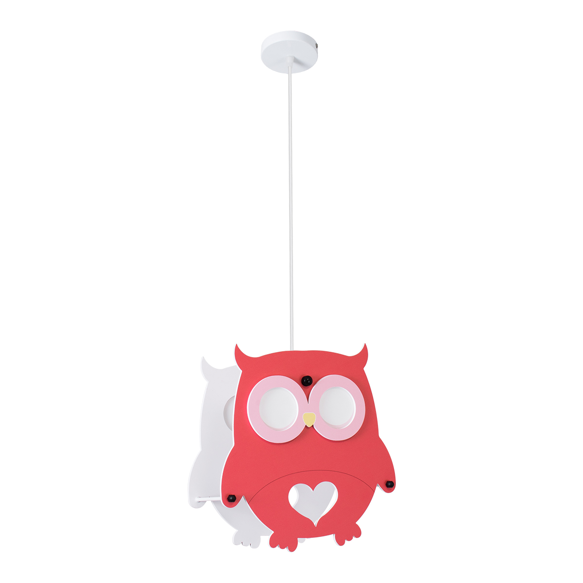 GloboStar® OWL 61576 Μοντέρνο Παδικό Κρεμαστό Φωτιστικό Οροφής Μονόφωτο 1 x E27 Κόκκινο PVC Φιγούρα Κουκουβάγια Μ29.5 x Π15.5 x Υ30.5cm - Image 4