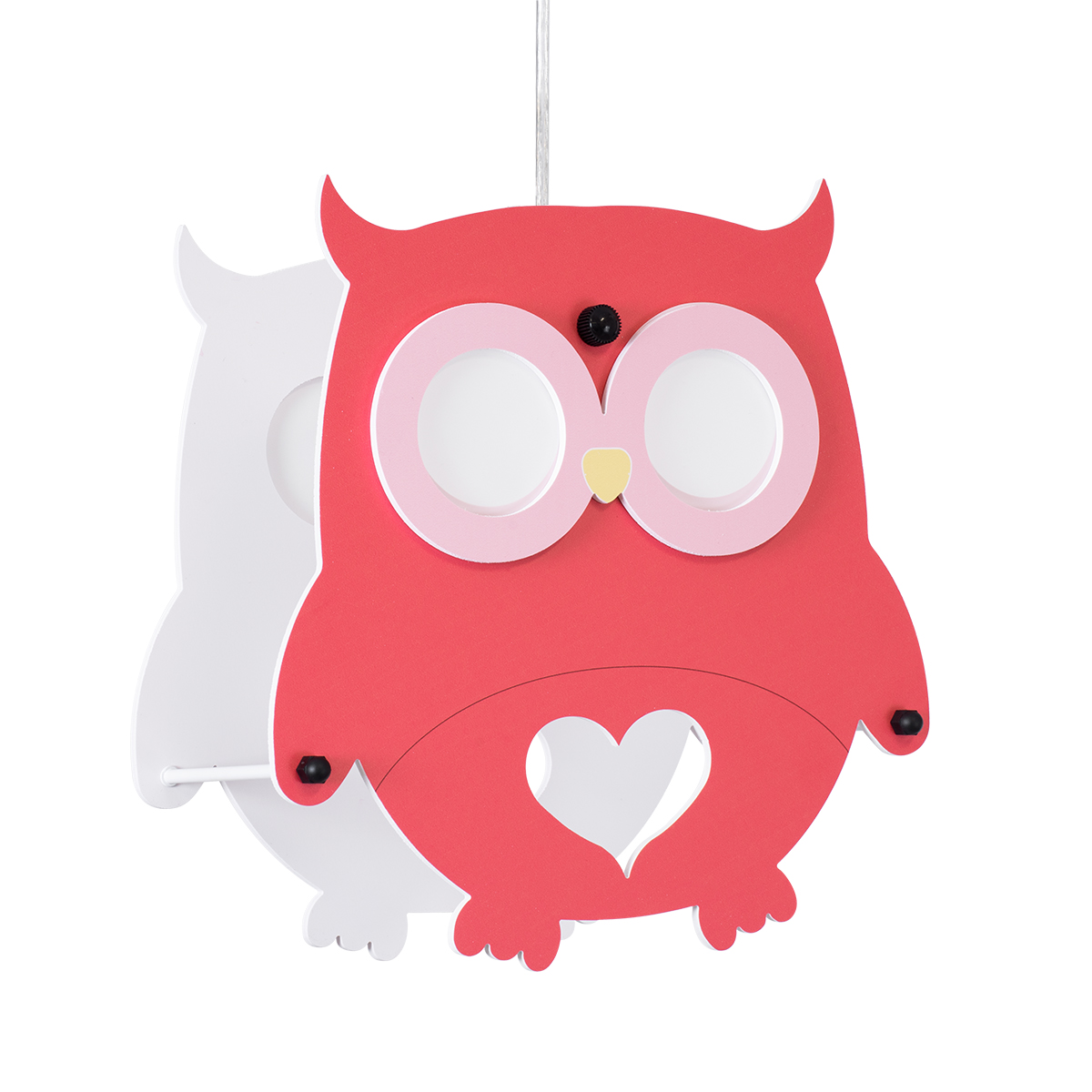 GloboStar® OWL 61576 Μοντέρνο Παδικό Κρεμαστό Φωτιστικό Οροφής Μονόφωτο 1 x E27 Κόκκινο PVC Φιγούρα Κουκουβάγια Μ29.5 x Π15.5 x Υ30.5cm - Image 2