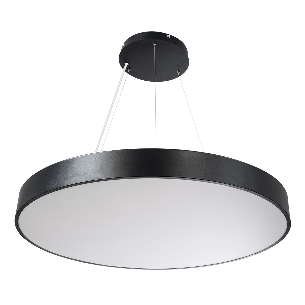 GloboStar® BURTON 61204-P Κρεμαστή Πλαφονιέρα Οροφής LED CCT 100W 11020lm 120° AC 220-240V - Εναλλαγή Φωτισμού μέσω Τηλεχειριστηρίου All In One Ψυχρό 6000k+Φυσικό 4500k+Θερμό 2700k Dimmable Φ80cm - Μαύρο - 3 Years Warranty - Image 3