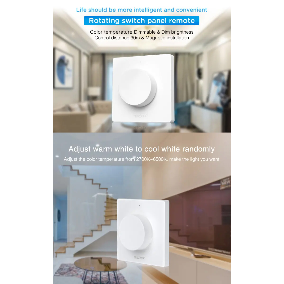 GloboStar® 71443 K1 Ασύρματο Επιτοίχιο Χειριστήριο Dimmer 2.4Ghz 1 Group για όλα τα Controller Μονόχρωμα Mi Light & Mi Boxer DC 3V 1 x CR2032 - IP20 Λευκό Μ8.5 x Π8.5 x Υ2.5cm - 5 Years Warranty - Image 6