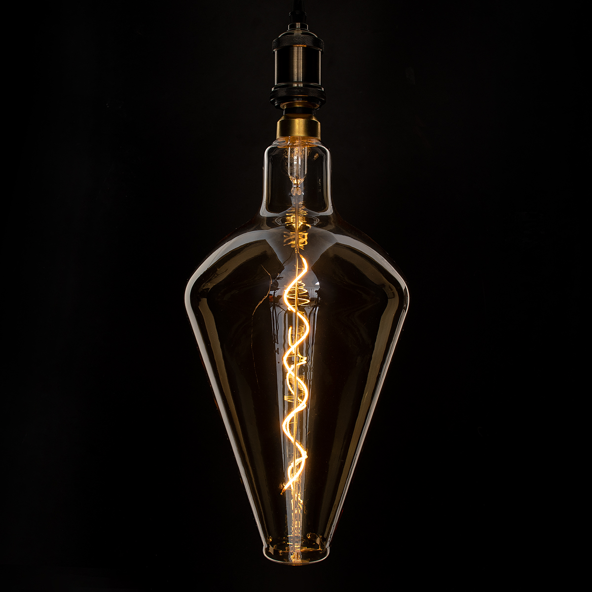 GloboStar® 99022 Λάμπα LED Soft S Spiral Filament E27 BA200 ROCKET Γλόμπος 6W 420lm 360° AC 220-240V IP20 Φ20 x Υ41.5cm Ultra Θερμό Λευκό 2200K με Μελί Γυαλί - Dimmable - 3 Years Warranty - Image 5