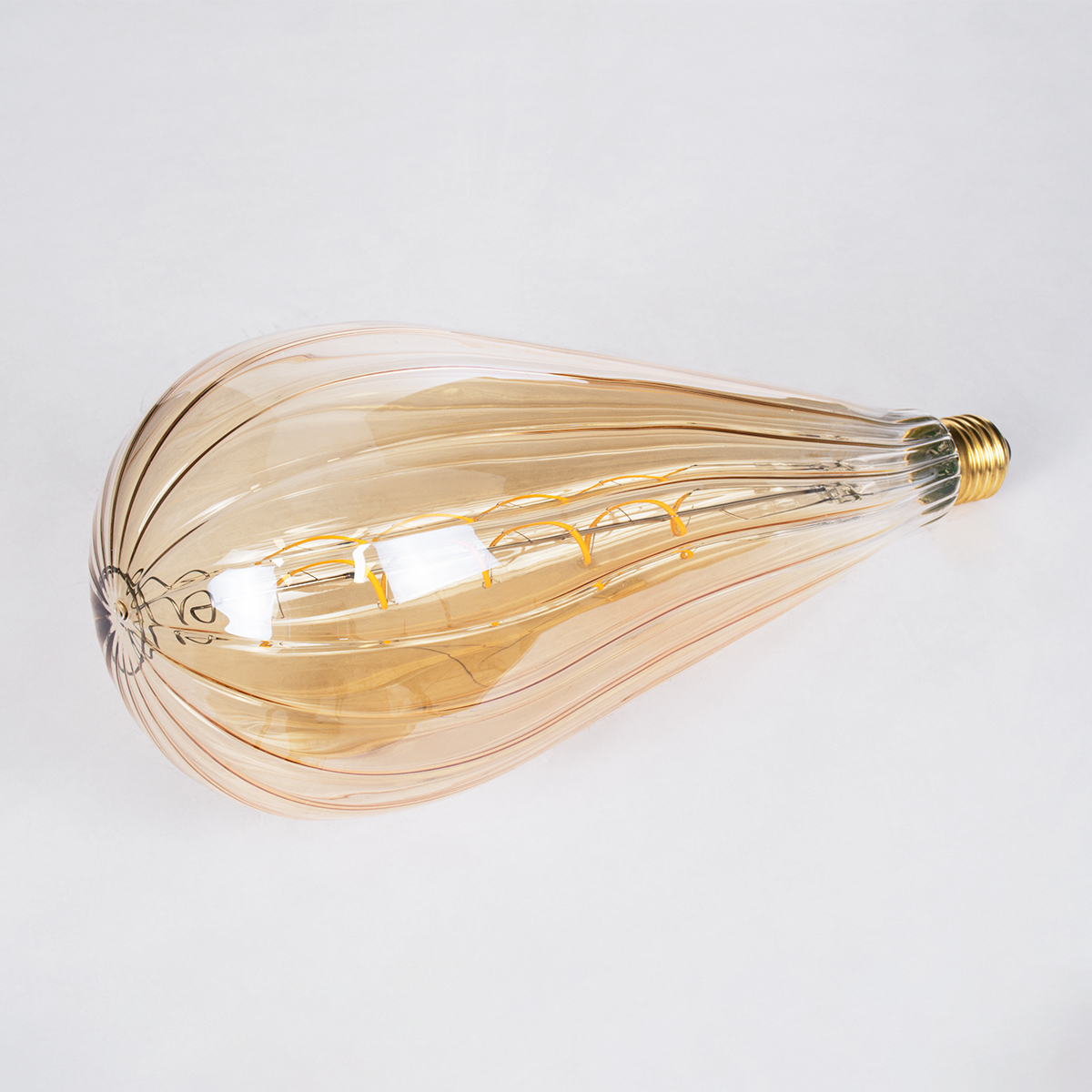 GloboStar® 99024 Λάμπα LED Soft S Spiral Filament E27 OT120 ZEPPELIN Γλόμπος 6W 420lm 360° AC 220-240V IP20 Φ12 x Υ46cm Ultra Θερμό Λευκό 2200K με Μελί Γυαλί - Dimmable - 3 Years Warranty - Image 3