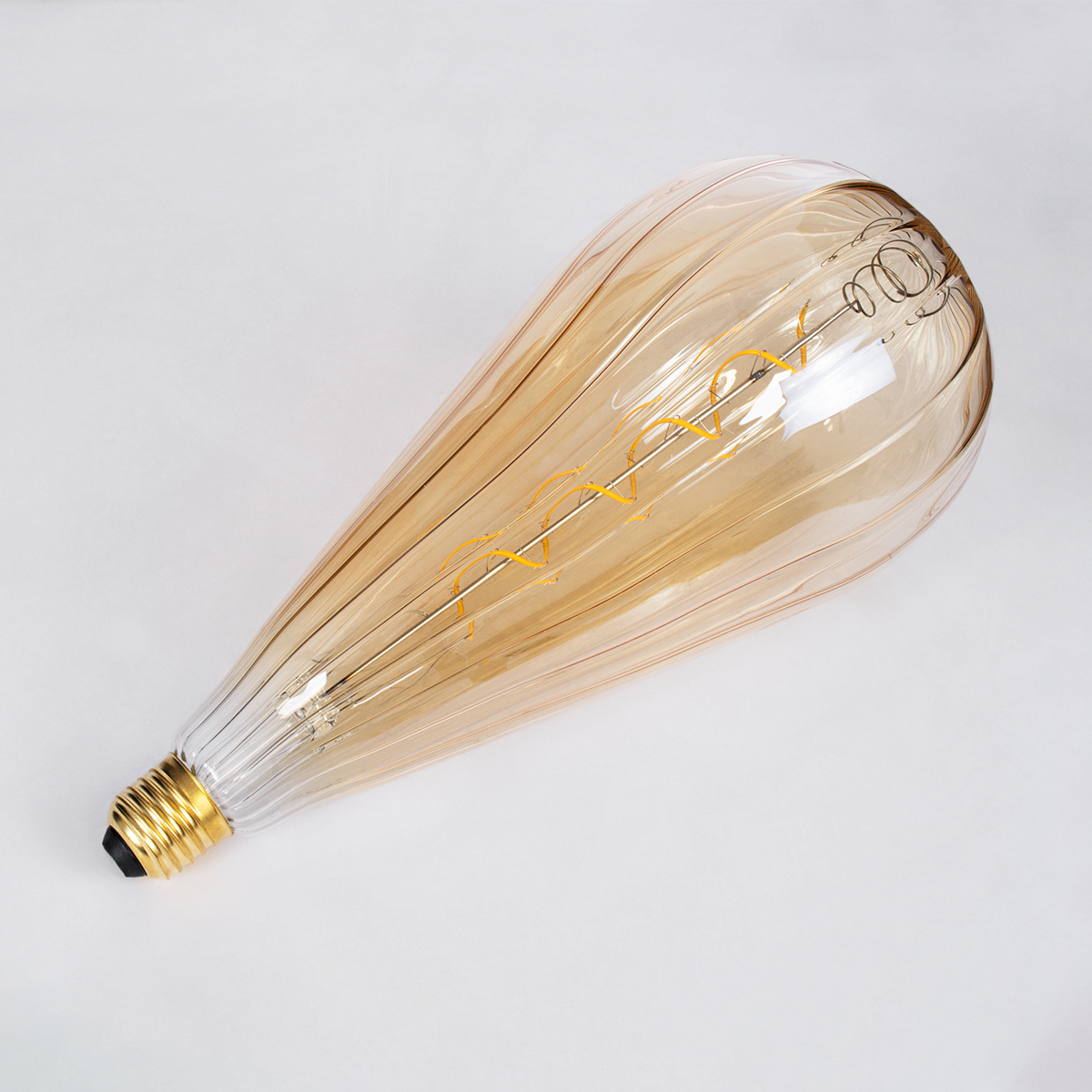 GloboStar® 99024 Λάμπα LED Soft S Spiral Filament E27 OT120 ZEPPELIN Γλόμπος 6W 420lm 360° AC 220-240V IP20 Φ12 x Υ46cm Ultra Θερμό Λευκό 2200K με Μελί Γυαλί - Dimmable - 3 Years Warranty - Image 4