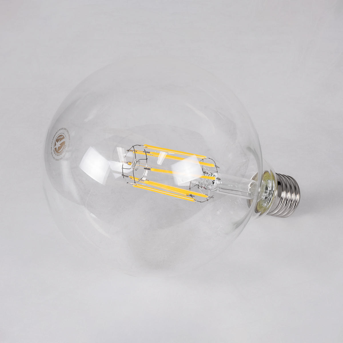 GloboStar® 99055 Λάμπα LED Long Filament E27 G125 Γλόμπος 12W 1320lm 360° AC 220-240V IP20 Φ12.5 x Υ18cm Φυσικό Λευκό 4000K με Διάφανο Γυαλί - Dimmable - 3 Years Warranty - Image 3