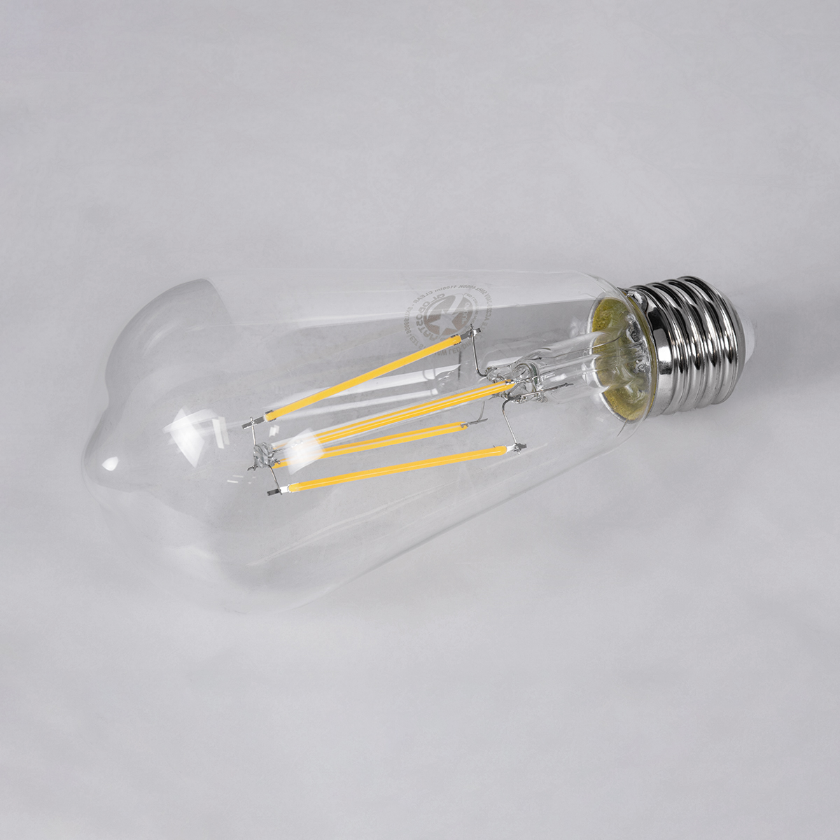 GloboStar® 99056 Λάμπα LED Long Filament E27 ST64 Αχλάδι 10W 1100lm 360° AC 220-240V IP20 Φ6.4 x Υ14cm Φυσικό Λευκό 4000K με Διάφανο Γυαλί - Dimmable - 3 Years Warranty - Image 3