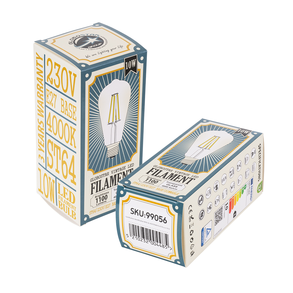 GloboStar® 99056 Λάμπα LED Long Filament E27 ST64 Αχλάδι 10W 1100lm 360° AC 220-240V IP20 Φ6.4 x Υ14cm Φυσικό Λευκό 4000K με Διάφανο Γυαλί - Dimmable - 3 Years Warranty - Image 6