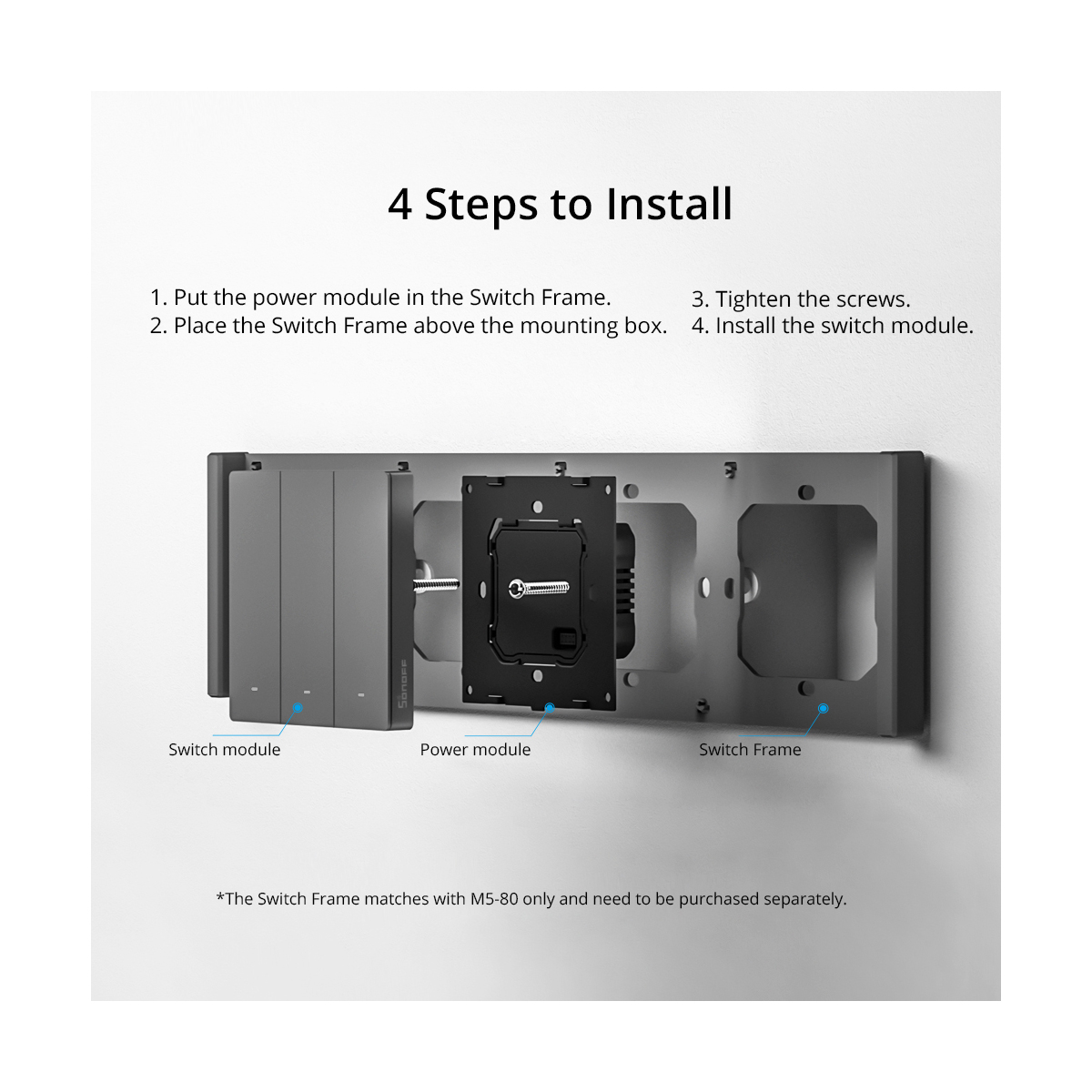 GloboStar® 80088 SONOFF M5-2C-80 SwitchMan Mechanical Smart Switch WiFi & Bluetooth AC 100-240V Max 10A 2200W (5A/Way) 2 Way - Image 17