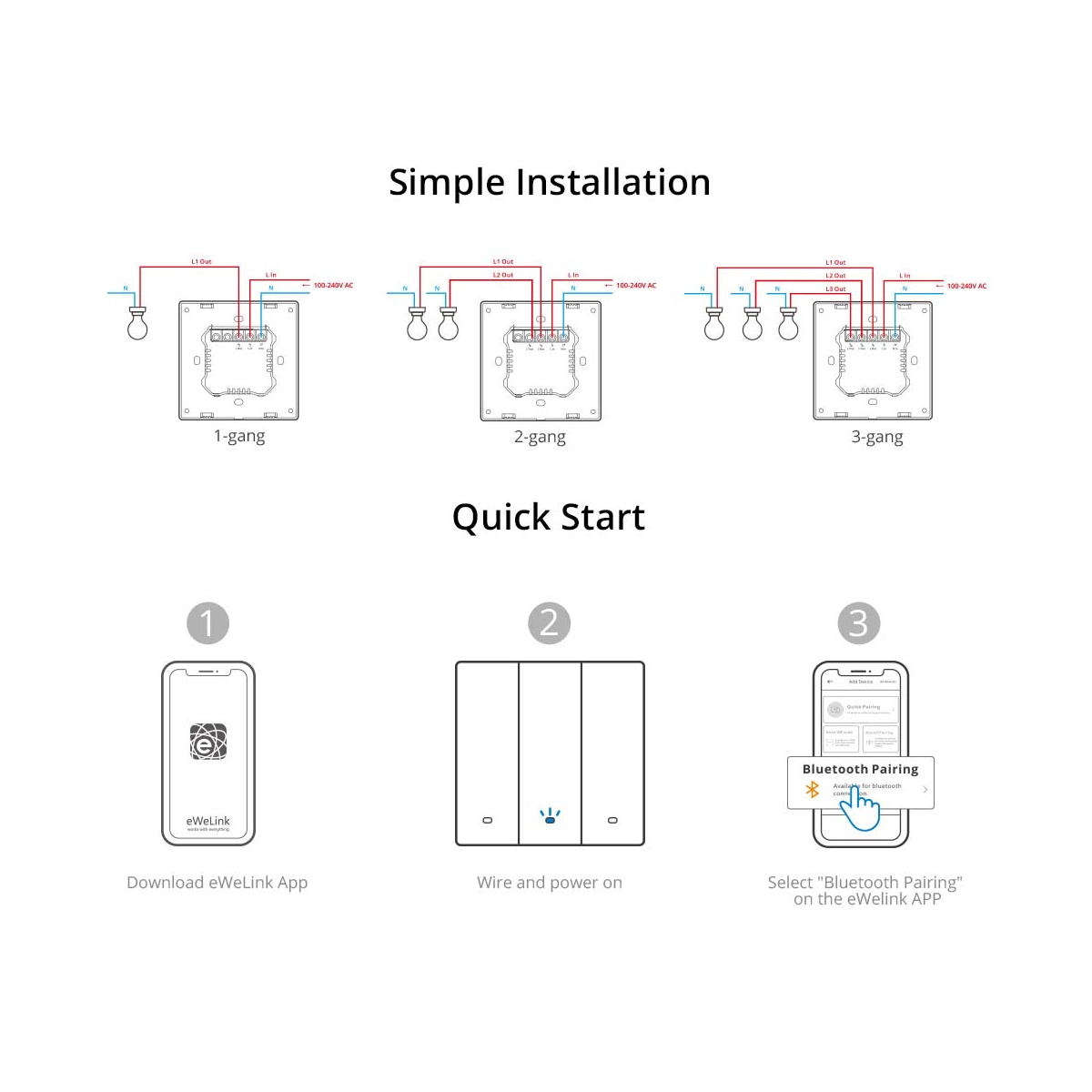 GloboStar® 80088 SONOFF M5-2C-80 SwitchMan Mechanical Smart Switch WiFi & Bluetooth AC 100-240V Max 10A 2200W (5A/Way) 2 Way - Image 18