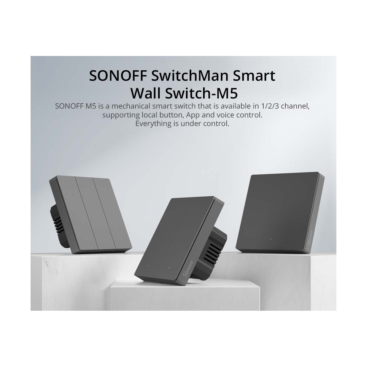GloboStar® 80088 SONOFF M5-2C-80 SwitchMan Mechanical Smart Switch WiFi & Bluetooth AC 100-240V Max 10A 2200W (5A/Way) 2 Way - Image 5