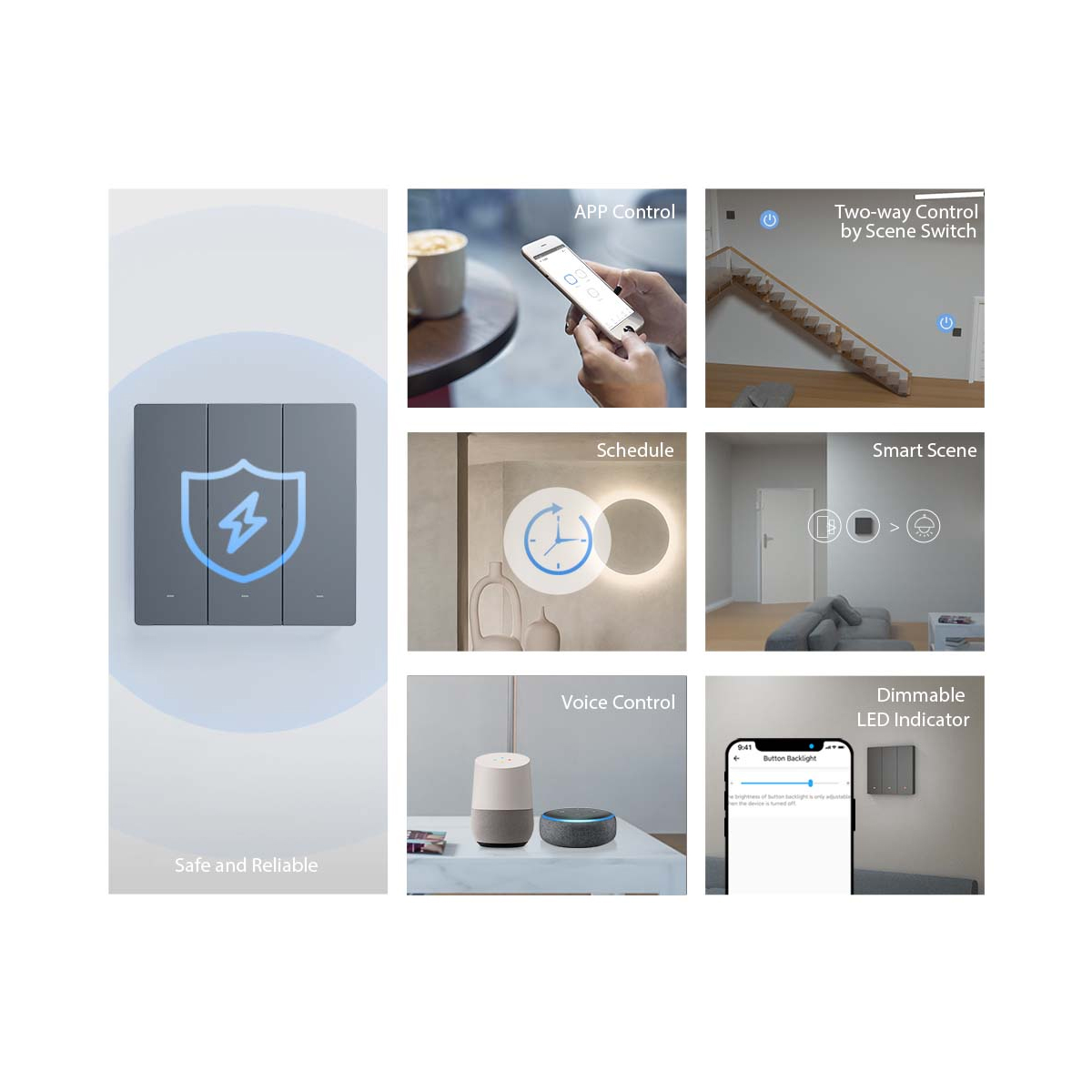 GloboStar® 80088 SONOFF M5-2C-80 SwitchMan Mechanical Smart Switch WiFi & Bluetooth AC 100-240V Max 10A 2200W (5A/Way) 2 Way - Image 7