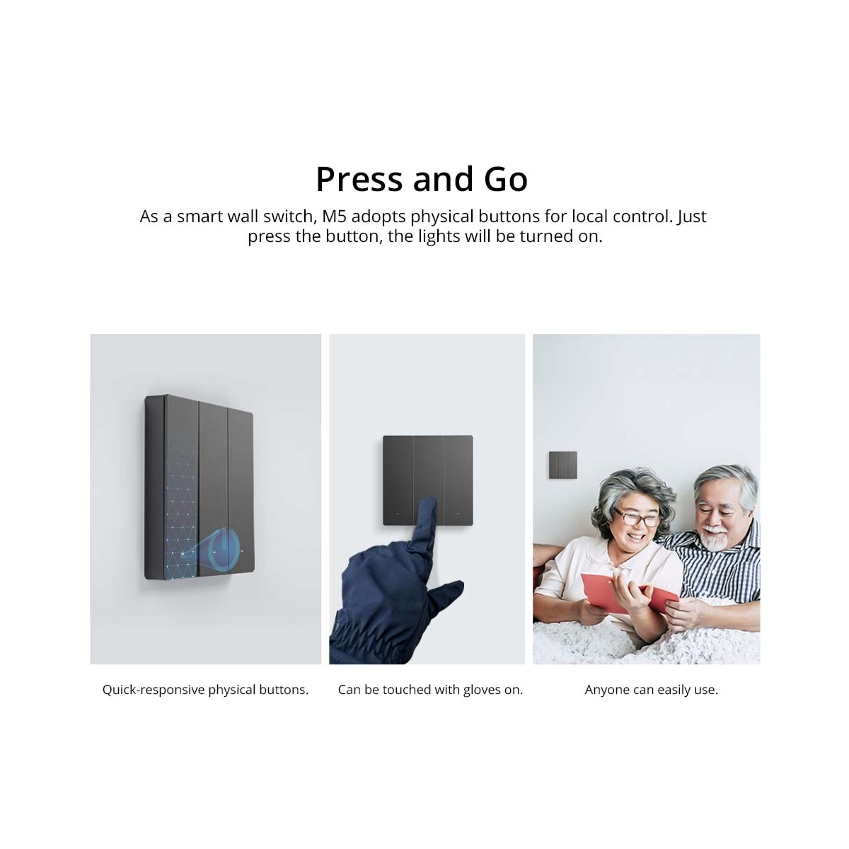 GloboStar® 80090 SONOFF M5-1C-86 SwitchMan Mechanical Smart Switch WiFi & Bluetooth AC 100-240V Max 10A 2200W (10A/Way) 1 Way - Image 8