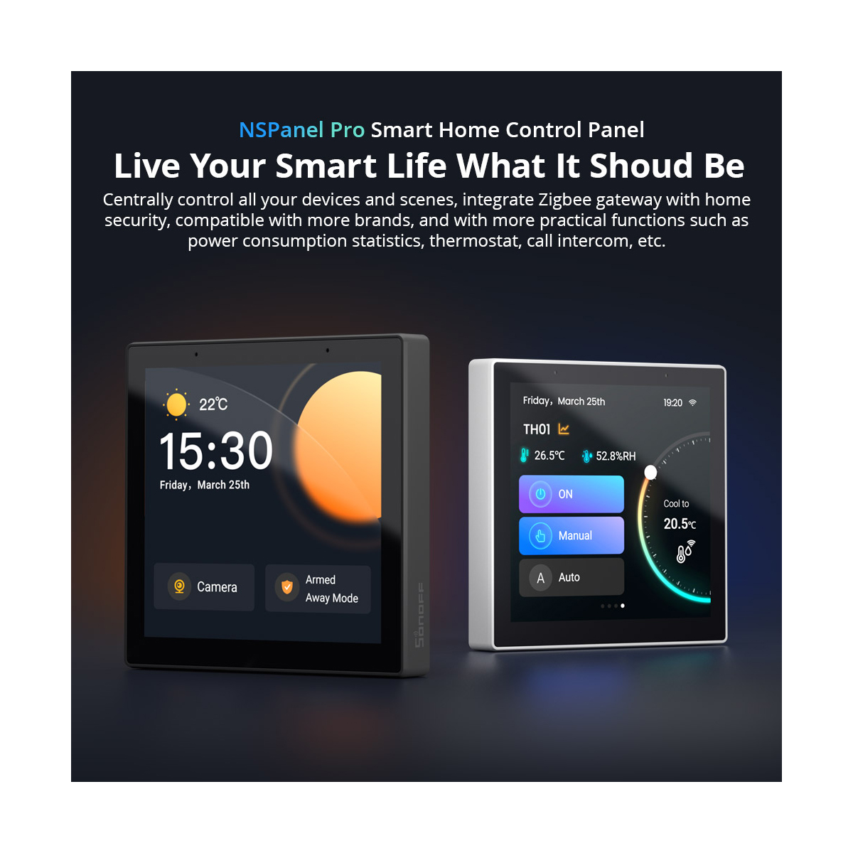 GloboStar® 80095 SONOFF NSPanel86PW Wi-Fi & Zigbee 3.0 Smart Scene Wall Switch (86/EU Type) - AC 100-240V - Integrated HMI Touch Panel - Smart Controller & Gateway for All Smart Devises - Image 6