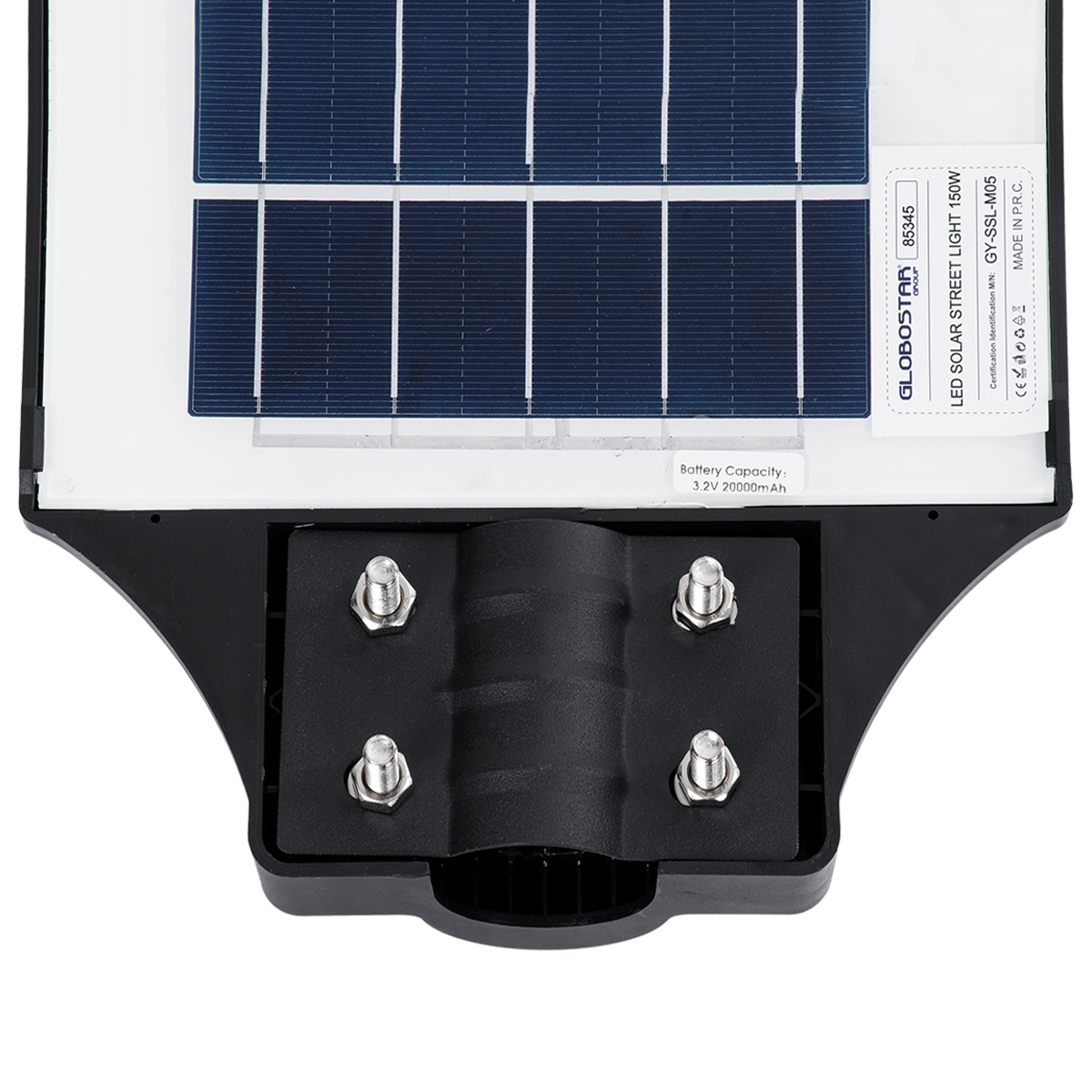 GloboStar® STREETA 85345 Professional LED Solar Street Light Αυτόνομο Ηλιακό Φωτιστικό Δρόμου 150W 1500lm 240 x LED SMD 5730 με Ενσωματωμένο Φωτοβολταϊκό Panel 6V 18W & Επαναφορτιζόμενη Μπαταρία Li-ion 3.2V 20000mAh με Αισθητήρα Ημέρας-Νύχτας & PIR Αισθητήρα Κίνησης - Αδιάβροχο IP65 - Ψυχρό Λευκό 6000K - Μ25 x Π6 x Υ83cm - 2 Years Warranty - Image 8