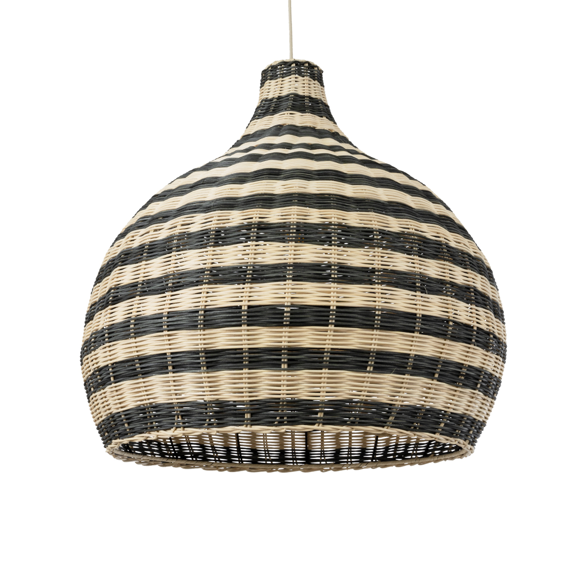 GloboStar® JAMAICA 01955 Boho Κρεμαστό Φωτιστικό Οροφής Μονόφωτο 1 x E27 AC220-240V IP20 - Φ60 x Υ60cm - Μπεζ - Χακί Ξύλινο Πλέγμα Καμπάνα - 5 Χρόνια Εγγύηση - Image 2