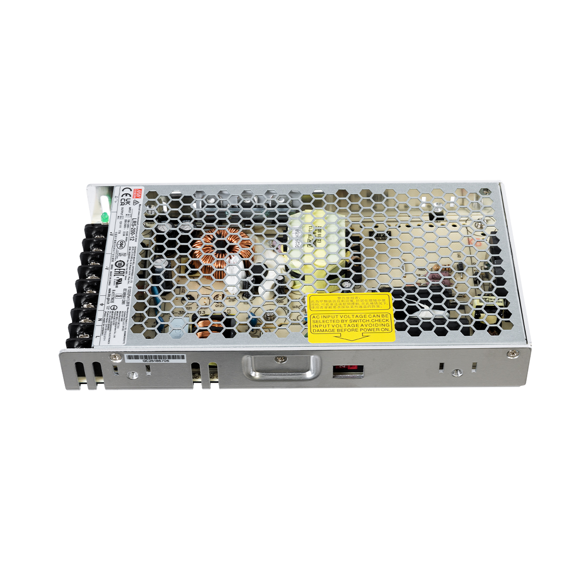 GloboStar® LRS-200-12 90782 MEANWELL Ρυθμιζόμενο Μεταλλικό Τροφοδοτικό PELV για Προϊόντα LED 200W 17A - AC 220-240V σε DC 12V - Ρυθμιζόμενο από 10.2VDC έως 13.8VDC - IP20 Μ21.5 x Π11.5 x Υ3cm - 3 Years Warranty - Image 4