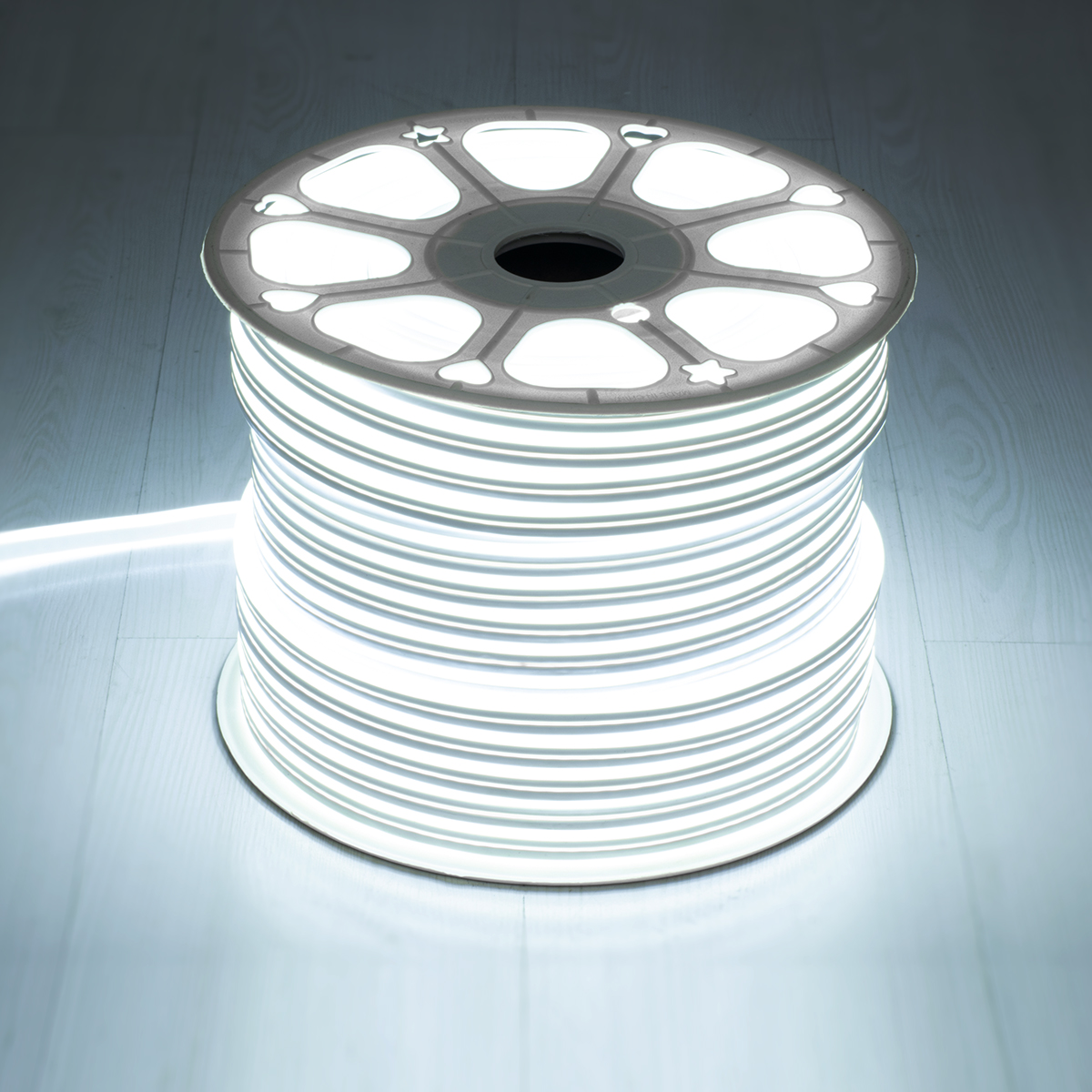 GloboStar® 70490 DOUBLE-SIDED 120°+120° Degree Neon Flex Epistar LED SMD 2835 1m 12W/m 120LED/m 1320lm/m 120°+120° DC 230V Αδιάβροχη IP68 Ψυχρό Λευκό 6000K Dimmable - Image 3