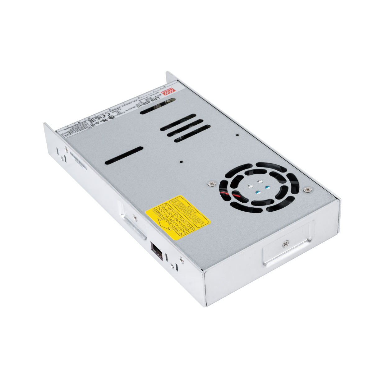 GloboStar® LRS-450-12 90786 MEANWELL Ρυθμιζόμενο Μεταλλικό Τροφοδοτικό PELV για Προϊόντα LED 450W 37.5A - AC 220-240V σε DC 12V - Ρυθμιζόμενο από 10.2VDC έως 13.8VDC - IP20 Μ22.5 x Π12.4 x Υ3.5cm - 3 Years Warranty - Image 3