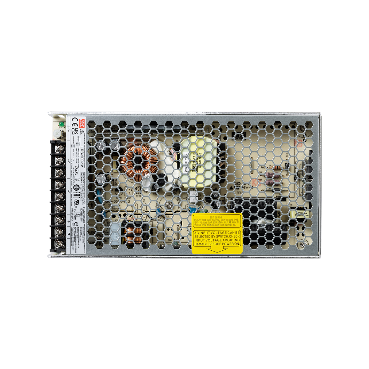 GloboStar® LRS-200-12 90782 MEANWELL Ρυθμιζόμενο Μεταλλικό Τροφοδοτικό PELV για Προϊόντα LED 200W 17A - AC 220-240V σε DC 12V - Ρυθμιζόμενο από 10.2VDC έως 13.8VDC - IP20 Μ21.5 x Π11.5 x Υ3cm - 3 Years Warranty - Image 6