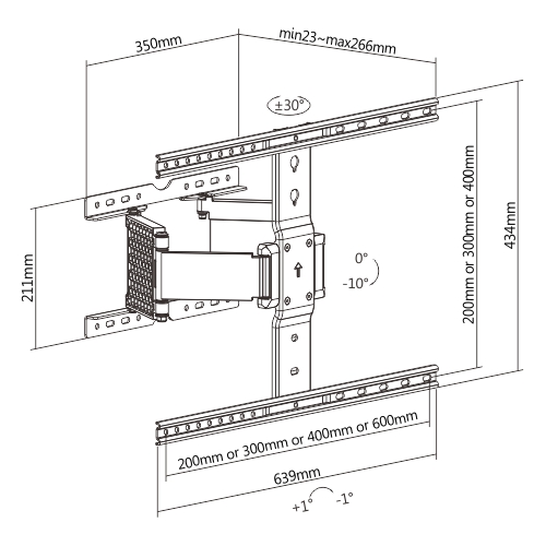 Brateck Βάση TV Επιτοίχια LPA72-464 37" - 90" Ultra Slim - Image 2