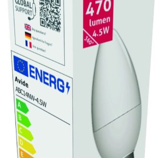 Avide LED Κερί 4.5W E14 Λευκό 4000K Υψηλής Φωτεινότητας