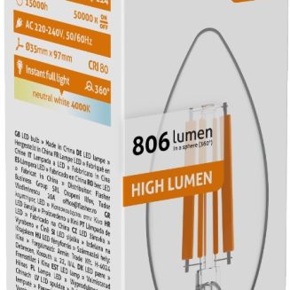 Avide LED Filament Candle 6.5W E14 NW 4000K High Lumen