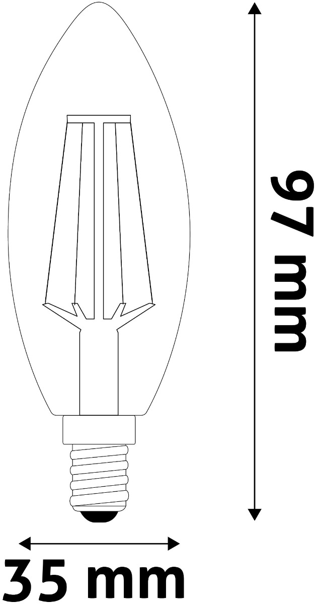 Avide LED Filament Candle 6.5W E14 NW 4000K High Lumen - Image 4