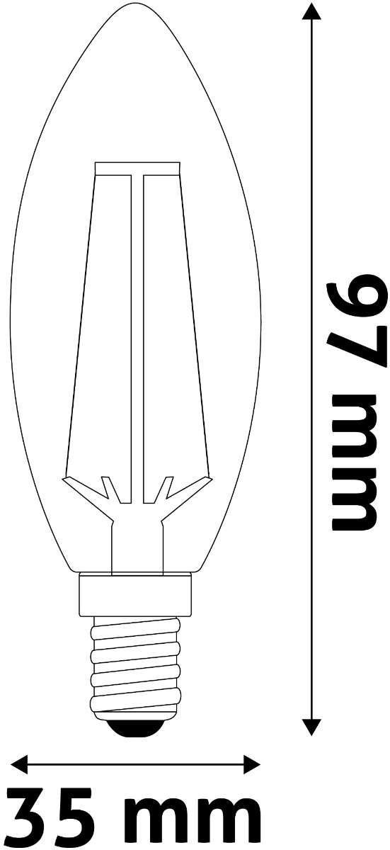 Avide LED Filament Κερί 2.5W E14 360° Θερμό 2700K Υψηλής Φωτεινότητας - Image 3