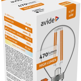 Avide LED Filament Σφαιρική 4.5W E14 Λευκό 4000K