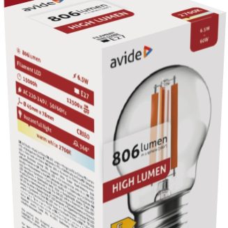 Avide LED Filament Mini Globe 6.5W E27 WW 2700K High Lumen