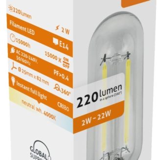 Avide LED Filament T25 2W E14 NW 4000K