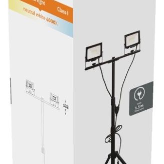 Avide LED Flood Light Slim SMD 2x20W  NW 4000K 2 head with Tripod